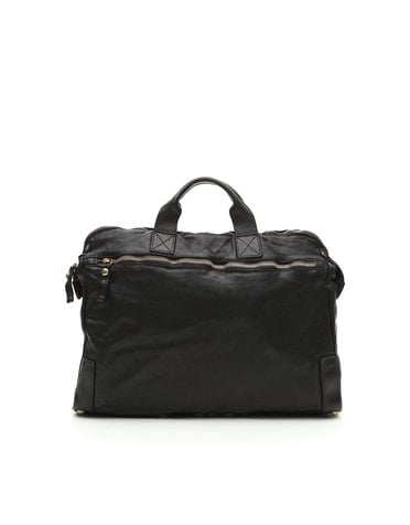 Campomaggi Carrier Bag. Genuine Leather. Black.