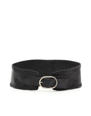 Campomaggi Band Belt. Genuine leather. Threading. Nero.