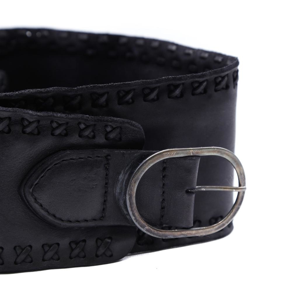 Campomaggi Band Belt. Genuine leather. Threading. Nero.