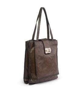 Campomaggi Shopping bag. Vertical Big. Genuine leather. Military Green.
