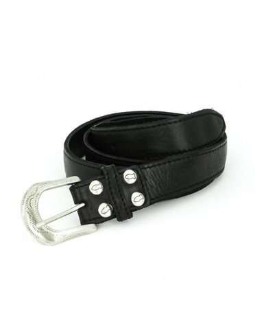 Campomaggi Belt. Leather. H3.5. Black. Size 85.