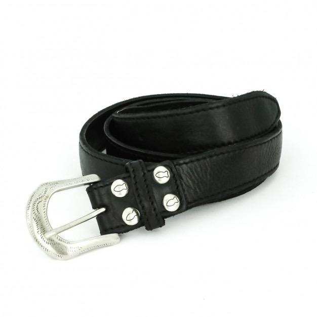 Campomaggi Belt. Leather. H3.5. Black. Size 85.