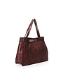 Campomaggi Shoulder bag. Medium. Genuine leather. Floral Raster. Wine.