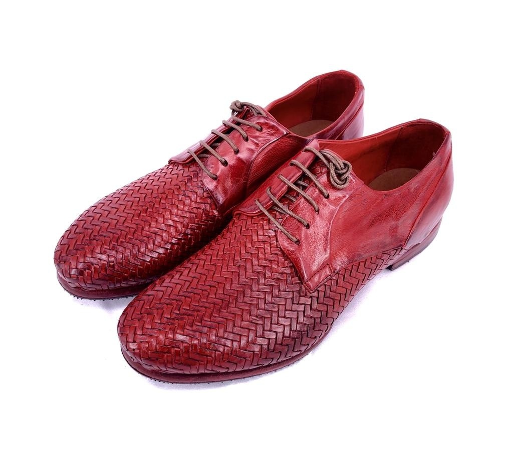 Lemargo handmade footwear. Braid. Red. Size 38