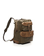 Campomaggi Backpack. Coated Fabric and Leather. Military + Military Stained + Black print.