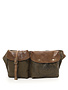 Campomaggi Waist bag. Coated Fabric and Leather. Military + Military Stained + Black print.
