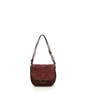 Campomaggi Shoulder bag. Small. Honeycomb woven. Wine.