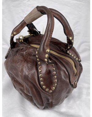 Campomaggi Bowling bag. Genuine Leather + Studs. P/D Moro.