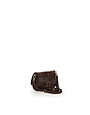 Campomaggi Shoulder bag. Small. Leather w Flap + Studs. P/D Moro.