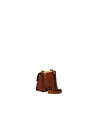 Campomaggi Mini Crossbody Bag. Leather + Straw. P/D Cognac.