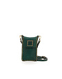 Campomaggi Phone Case. Washed Leather + Studs. Green Bottle.