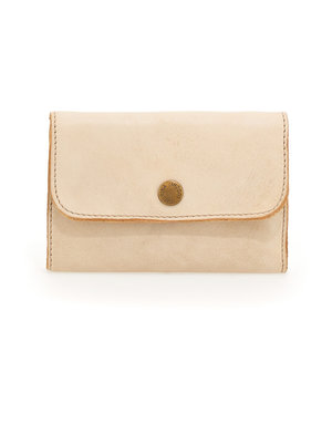 Caterina Lucchi Wallet. Small. Zip Around. Calf Leather. PD Ecru