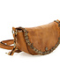 Campomaggi Crossbody Bag. Small. Leather + Flower Studs + Strass. P/D Camel.