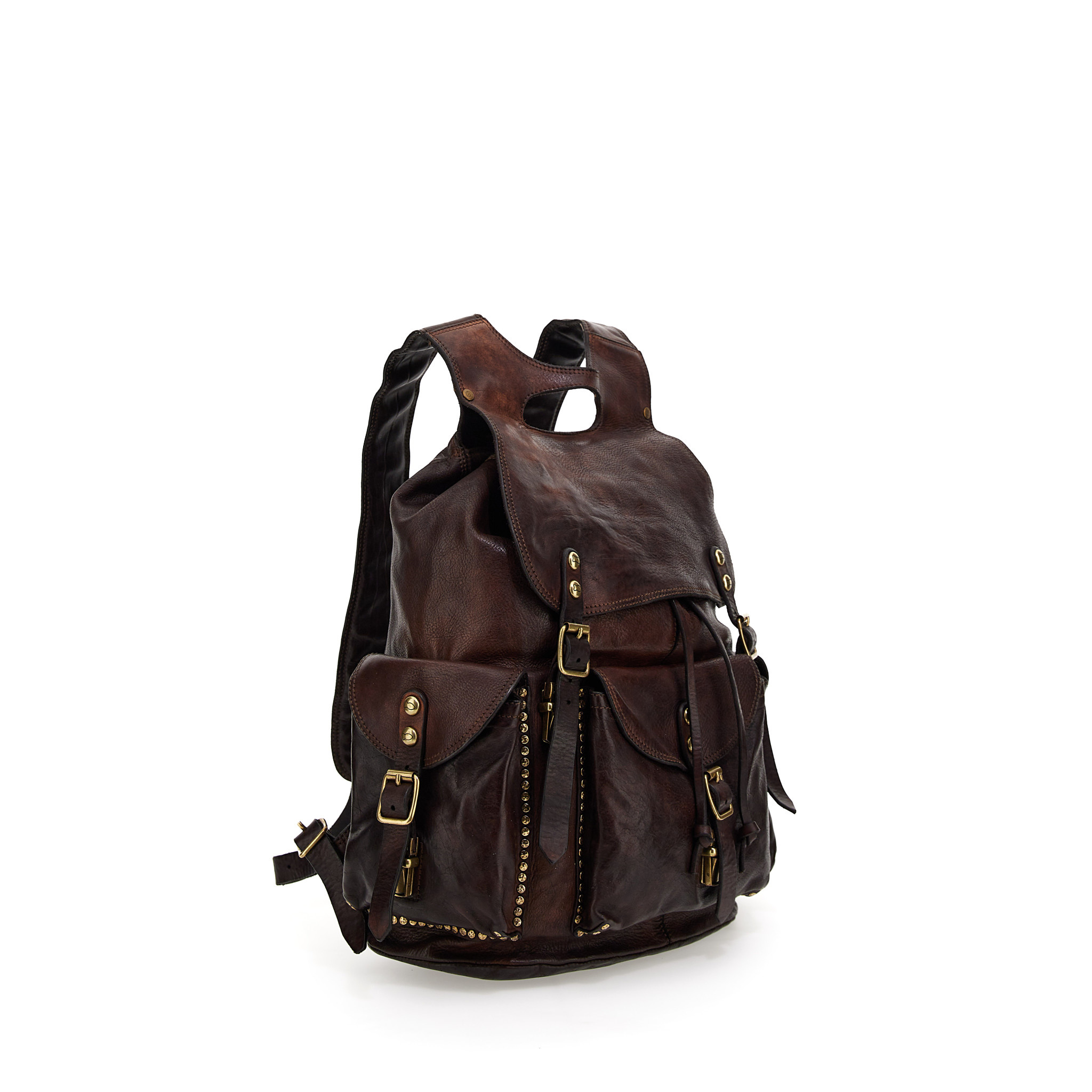 Campomaggi Backpack. Leather + Studs. P/D Moro.