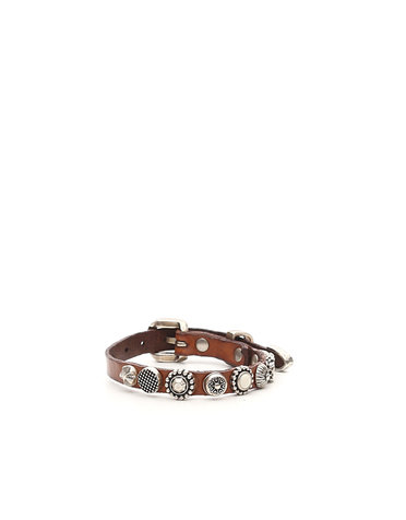 Campomaggi Bracelet. H1. Leather + Rosa Multi Studs. P/D Cognac.