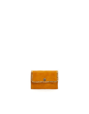 Campomaggi Wallet + Coin Purse. Leather + Studs. P/D Yellow