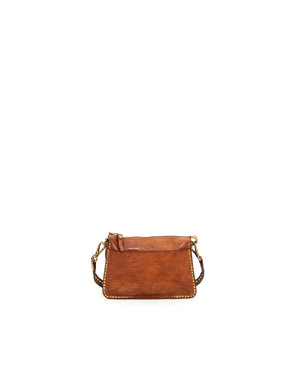 Campomaggi Crossbody Bag. Leather + Studs. P/D Cognac