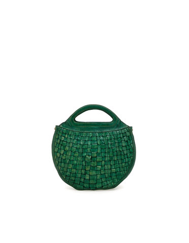 Campomaggi Circle Crossbody Bag. Woven Leather. P/D Meadow