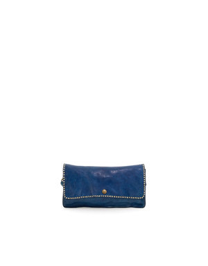 Campomaggi Pochette. Leather + Studs. P/D Sapphire