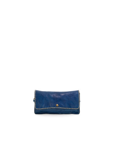 Campomaggi Pochette. Leather + Studs. P/D Sapphire