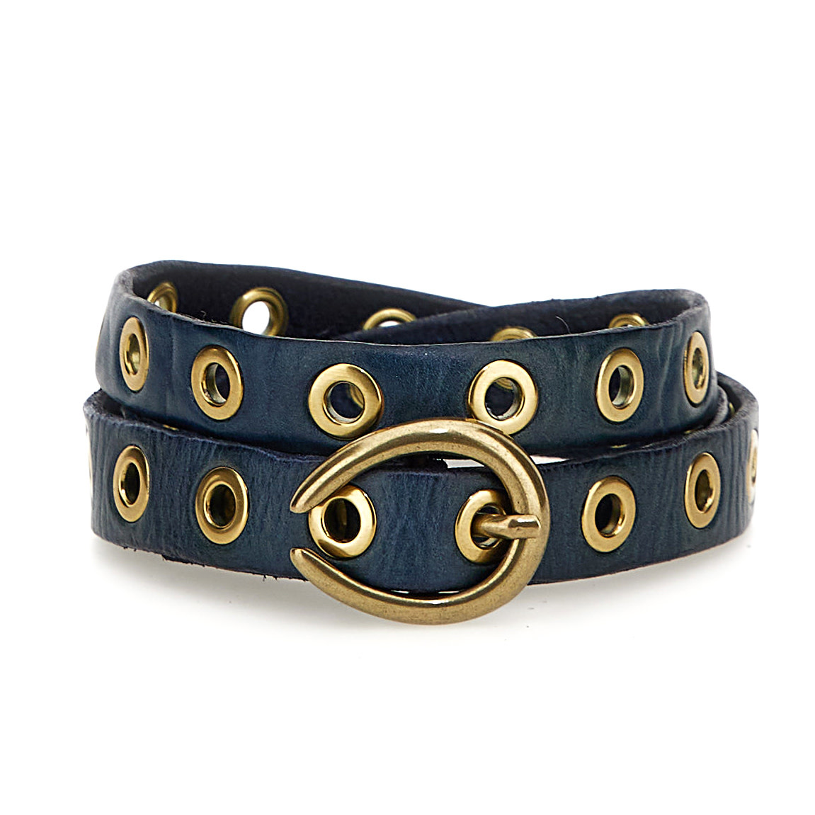 Campomaggi Belt. H2. Leather + Horseshoe Buckle. P/D Sapphire. S75