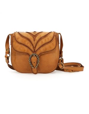 Campomaggi Margot Crossbody. Small. Leather + Laser Flames - P/D Camel.