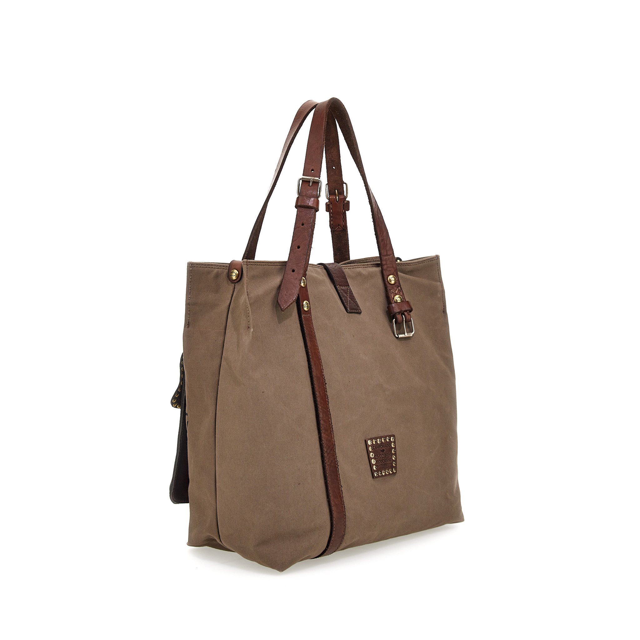 Campomaggi Giove Tote Bag + Phone Holder. Leather + Canvas