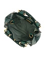 Campomaggi Shoulder bag. Small. Leather + Studs. P/D Green Bottle