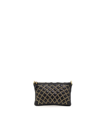 Campomaggi Pochette Small. Leather Quilt + Studs. P/D Black