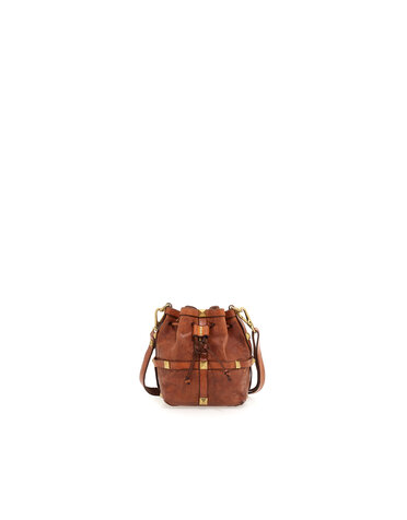 Campomaggi Bucket bag. Leather + Pyramid Studs. P/D. Cognac.