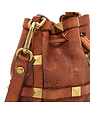 Campomaggi Bucket bag. Leather + Pyramid Studs. P/D. Cognac.