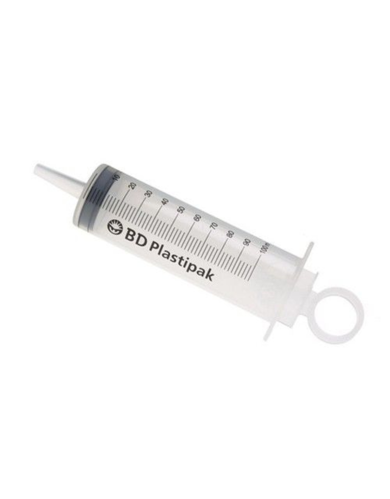 BD Injectiespuit 100 ml voor reinigen Trigon P-valve
