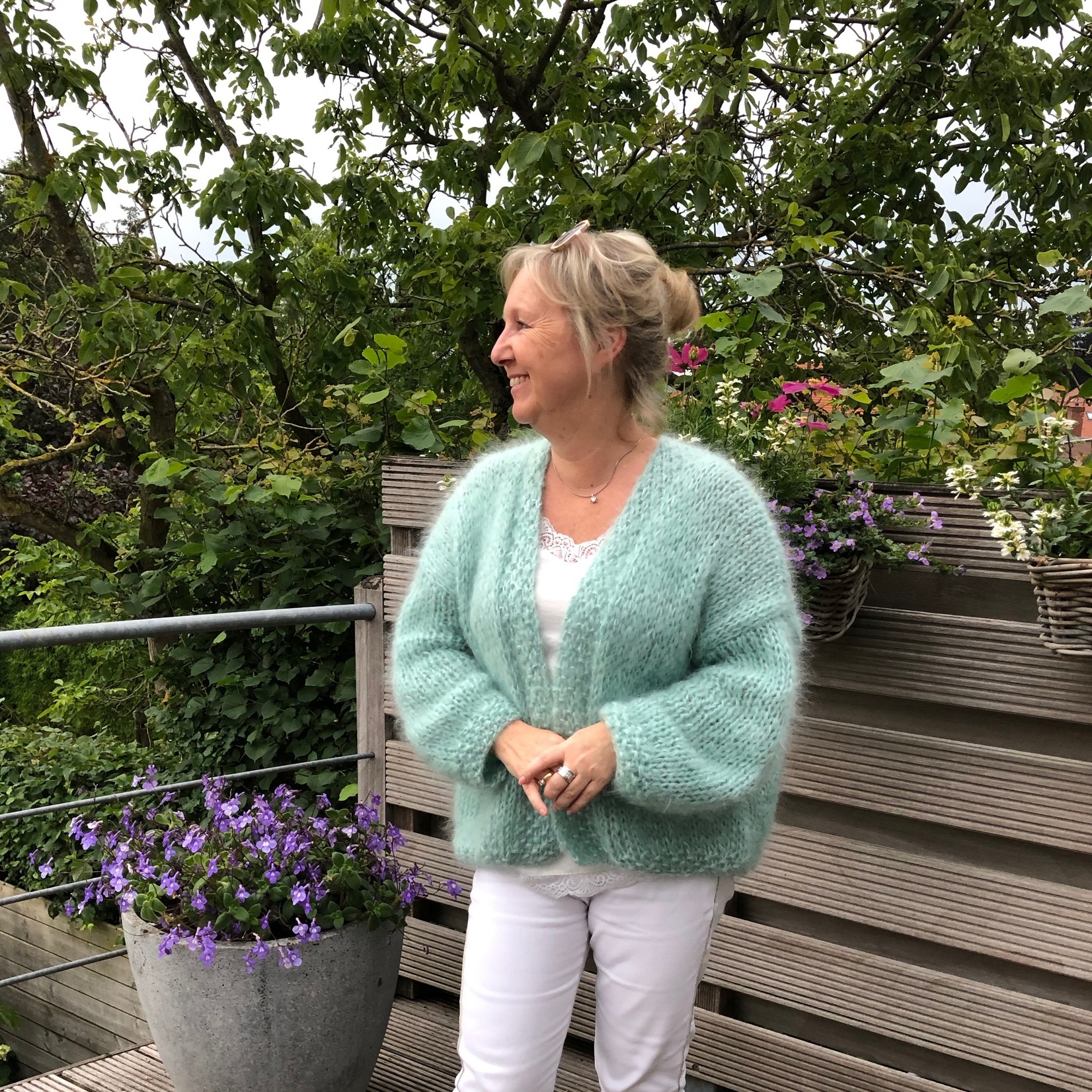 Breipakket Mohair Bernadette vest met gerstekorrel