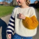Breipakket Mohair trui met boothals en lange mouwen