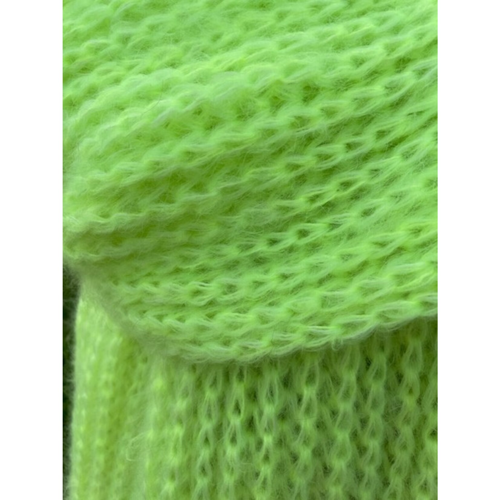 Breipakket Mohair sjaal in sjaalsteek Neon Yellow