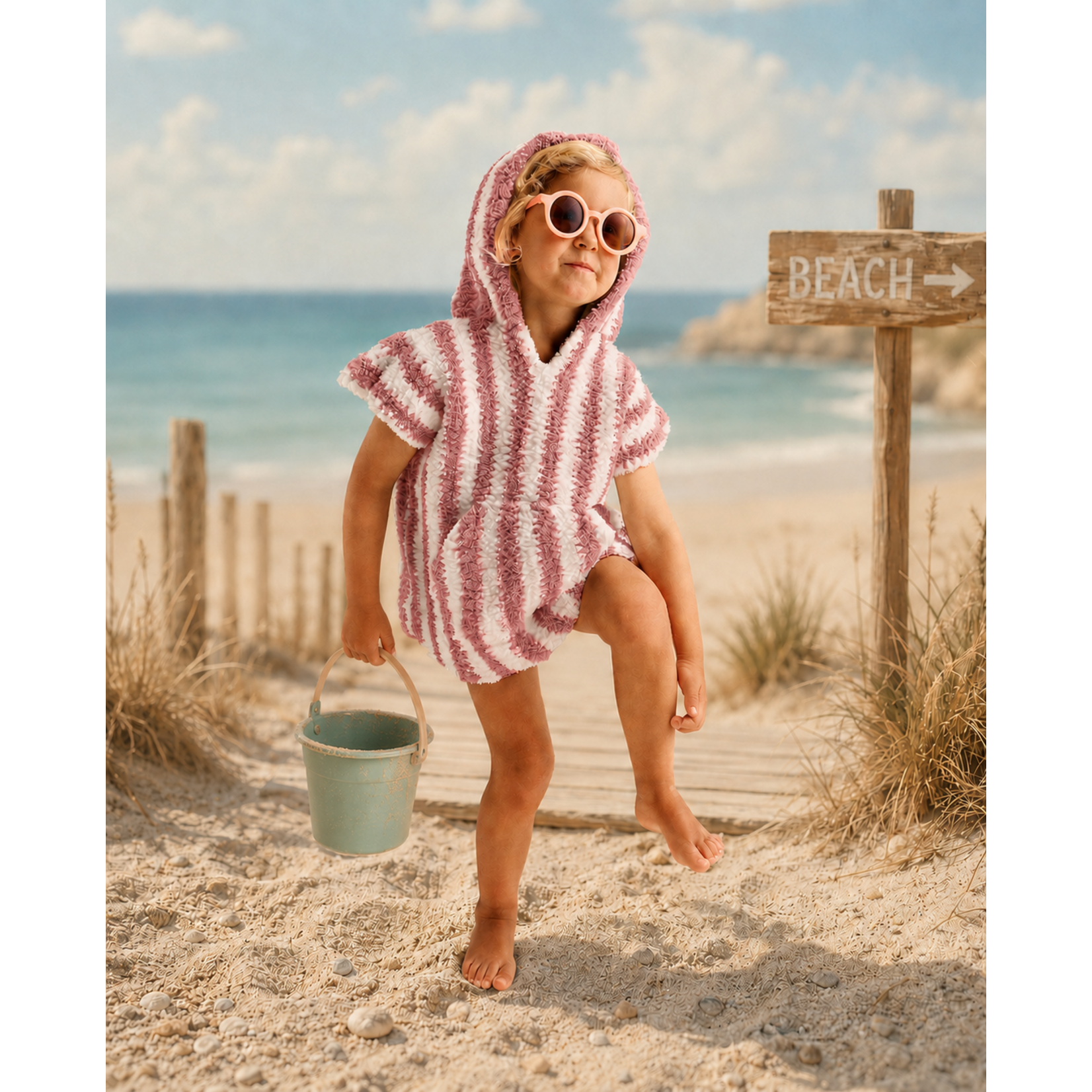 Haakpakket Beach Poncho - kids