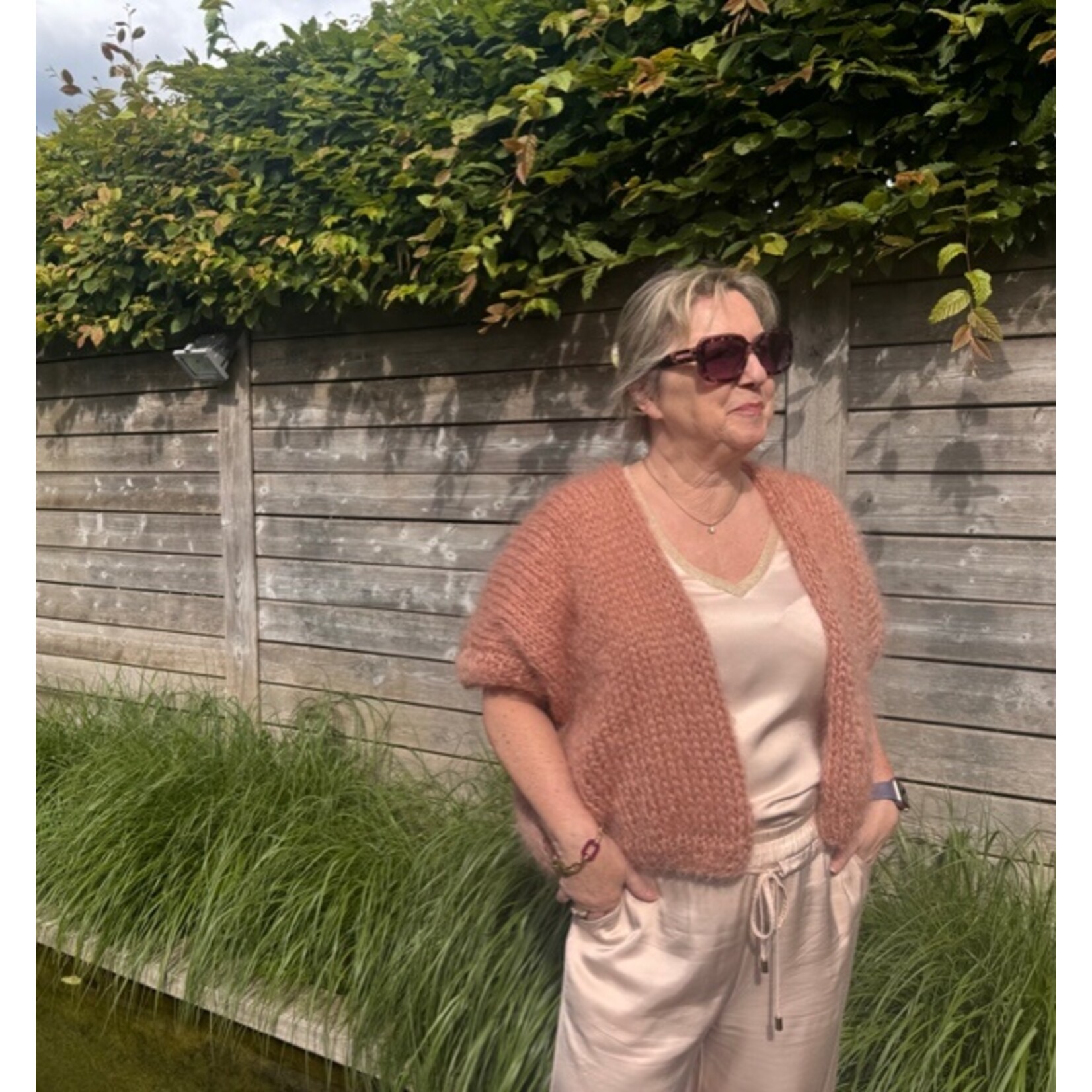 Breipakket Mohair Bernadette-vest met mouwboorden (8/10)