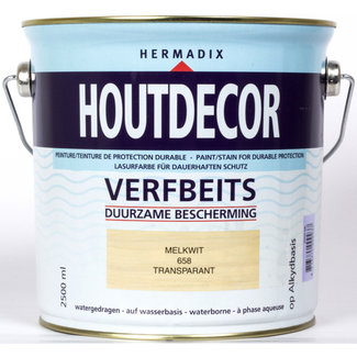 Hermadix Hermadix Houtdecor Verfbeits Transparant Melkwit 658 2,5 liter