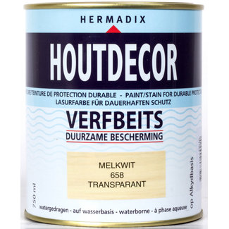Hermadix Houtdecor Verfbeits Transparant Melkwit 658 750 ml