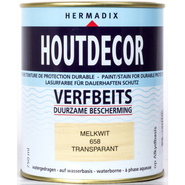 Hermadix Hermadix Houtdecor Verfbeits Transparant Melkwit 658 750 ml