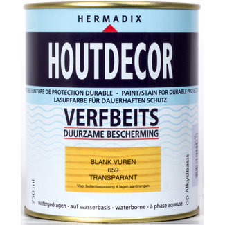 Hermadix Houtdecor Verfbeits Transparant Blank Vuren 659 750 ml