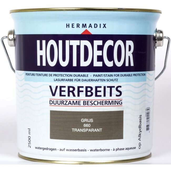 Hermadix Houtdecor Verfbeits Transparant Grijs 660 2,5 liter
