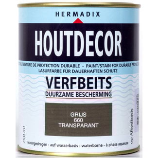 Hermadix Houtdecor Verfbeits Transparant Grijs 660 750 ml