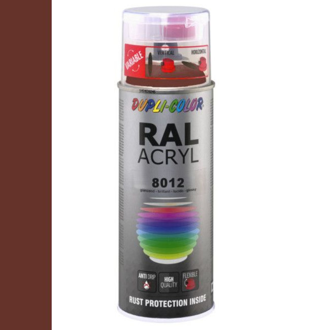 Dupli-Color Ral Acryl Ral 8012 Roodbruin Hoogglans 400 ml