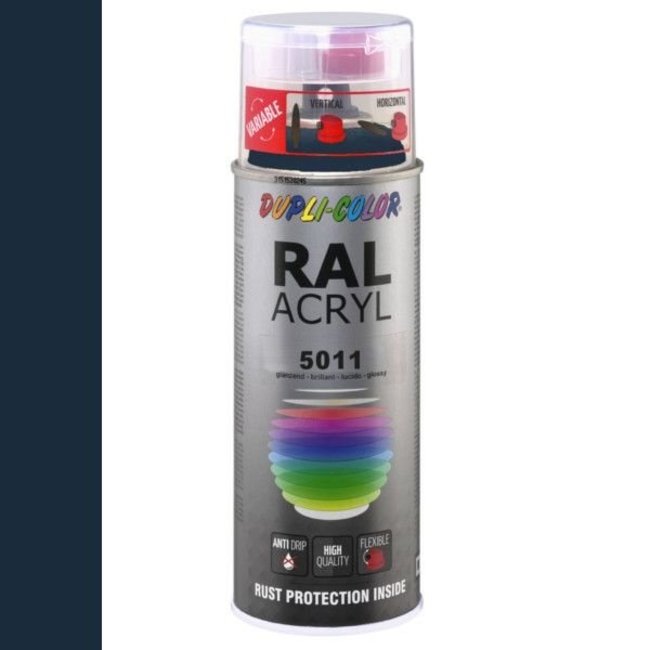 Dupli-Color Ral Acryl Ral 5011 Staalblauw Hoogglans 400 ml