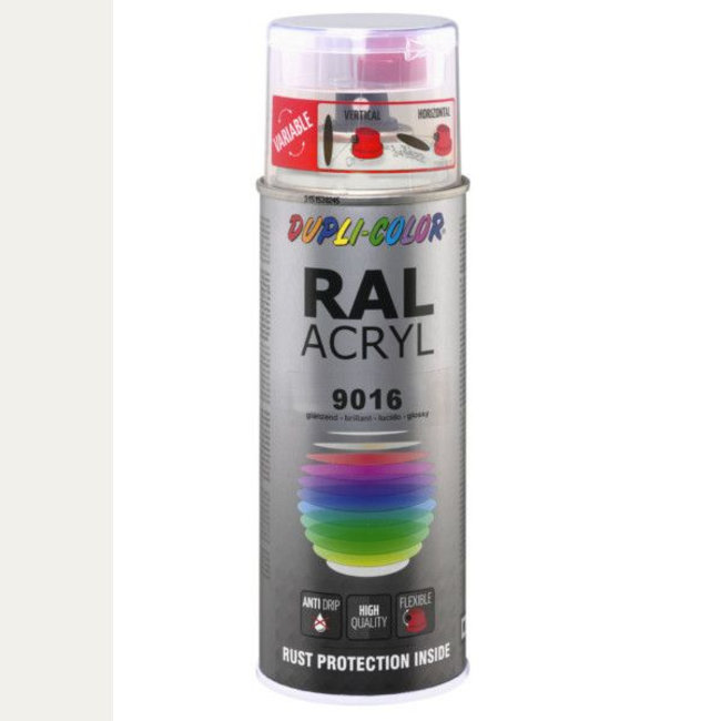 Dupli-Color Ral Acryl Ral 9016 Verkeerswit Hoogglans 400 ml