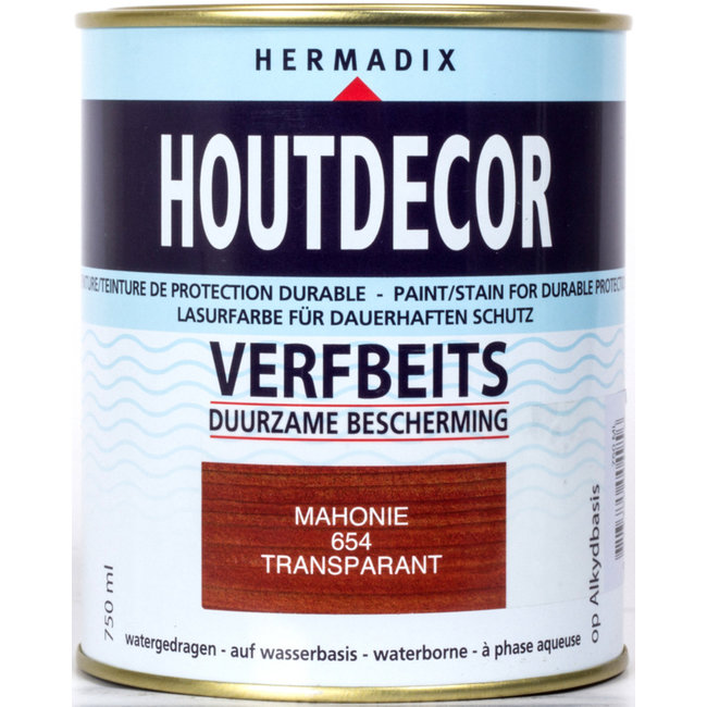 Hermadix Houtdecor Verfbeits Transparant Mahonie 654 750 ml