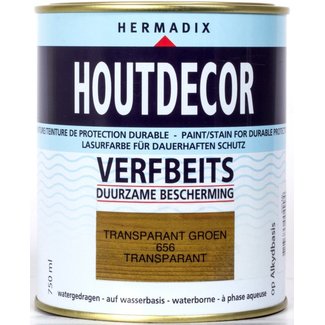 Hermadix Houtdecor Verfbeits Transparant Groen 656 750 ml