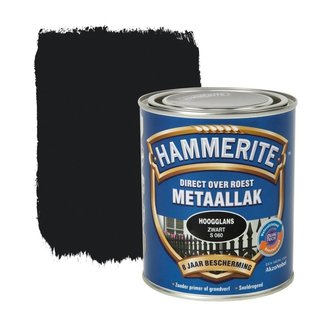 Hammerite Hammerite Metaallak Zwart S060 Hoogglans 250 ml