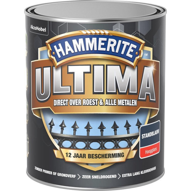 Hammerite Hammerite Ultima Metaallak Hoogglans Standblauw 750 ml